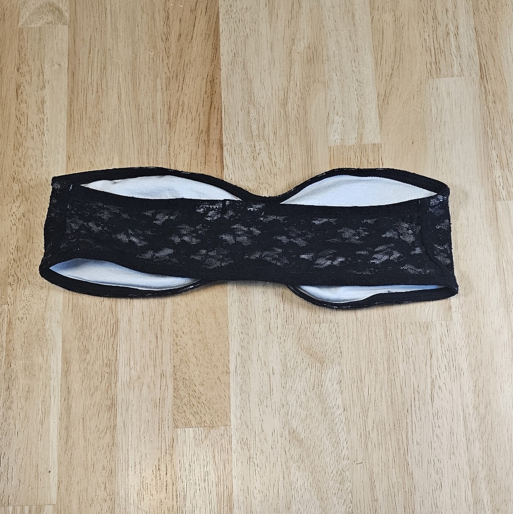 Black Lace Bandeau Bra - Picture 5 of 8